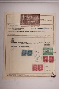 FELIPE FISCHER SANTIAGO CILE 1960 FATTURA JOSE ADLEREBE FRANCOBOLLO documento entrate - Foto 1 di 3