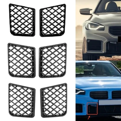 Paquete de 2 protectores de rejilla de malla de parachoques inferior delantero para BMW G87 M2 2023 a 2025 Foto 1 de 4