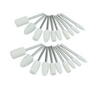 Luo ke 20 Pcs Felt Polishing Bits, 1/8" Shank Compressed Wool White