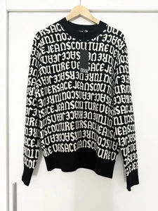Jersey Versace Jeans Couture Hombre Blanco y Negro Talla L Nuevo Con Etiquetas - Imagen 1 de 8