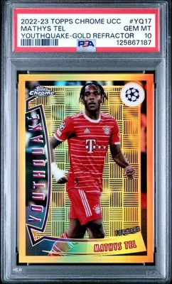 2022-23 Topps Chrome UEFA UCC - Youthquake Mathys Tel /50 - Tottenham PSA 10 - Image 1 of 2