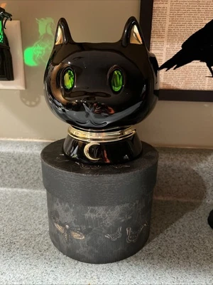 Candelabro grande Bath & Body Works 3 mechas 14,5 oz dorado y negro gato moderno Foto 1 de 4