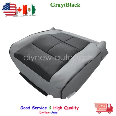 Driver Bottom PERF Leather Seat Cover Gray/Black For 2007-14 Lincoln Navigator Foto 1 de 4