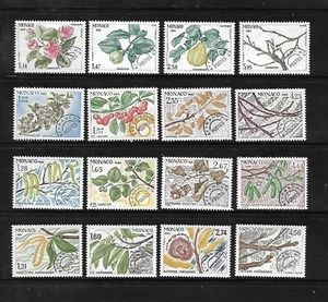 Mónaco precancelaciones: 1984-1987 árboles/estaciones números #2; 16 diferentes; MH/MNH - Imagen 1 de 1