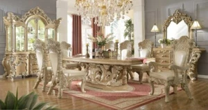 Baroque/ Rococo Style Dining Table With X8 Chairs - Picture 1 of 7