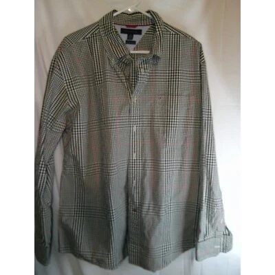 Camisa social vintage Tommy Hilfiger xadrez com botões manga longa GG - Imagem 1 de 3