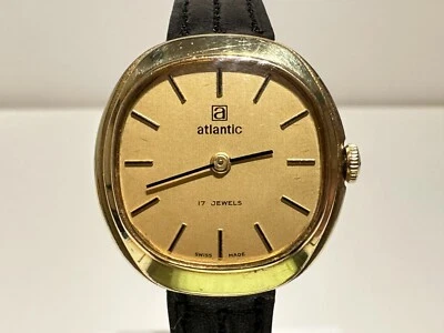 VINTAGE  LUXURY BEAUTIFUL SWISS GOLD PLATED LADIES MECHANICAL WATCH "ATLANTIC" - Image 1 of 4