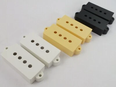 Pair PICKUP COVERS for Precision P Bass style Bass guitars Black, White or Cream