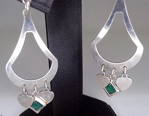 Pendientes de plata de ley con esmeralda natural - Imagen 1 de 9