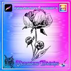 Pfingstrosenblume, einzigartiges Fortpflanzungspinsel-Set - 16 Briefmarken, Pinsel, Blumenmuster