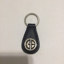 GB Black Leather  Metal Key Chain Key Ring Auto Car