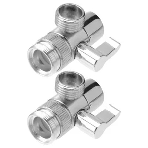 2 Pcs Shower Diverter Valve Shut-off Valves Water Flow Control Attachment - Picture 1 of 12