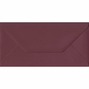 Burgundy Bordeaux Red 110mm x 220mm 120gsm Gummed DL/Tri-Fold A4 Sized Envelope - Picture 1 of 1