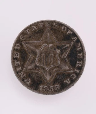 1858 Three Cent Silver Piece Trime 3C (B3062) - Image 1 of 2