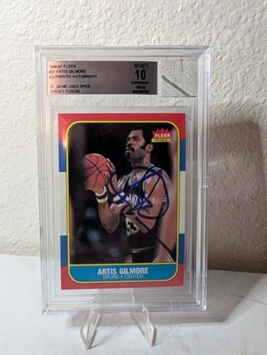 1986-87 Fleer Jersey Fusion Artis Gilmore BGS 10 Auto Game Used Shoe - Image 1 of 3