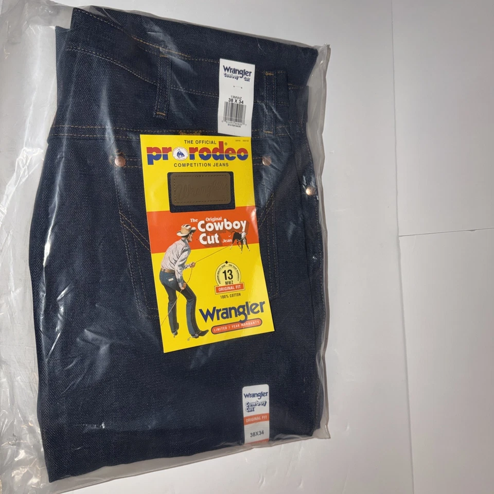 Wrangler Cowboy Cut Jeans Mens 40x32 Original Pro Rodeo Rigid Blue Denim 13MWZ