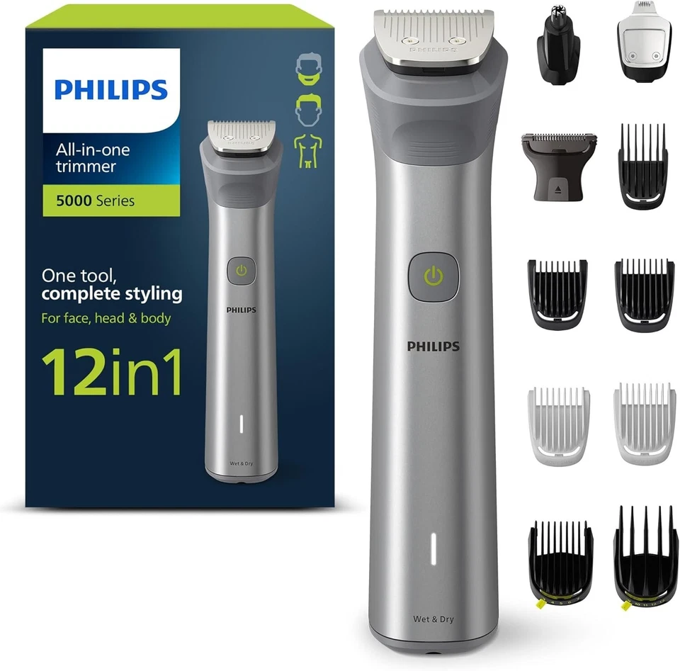 Tagliacapelli, Regolabarba uomo,Philips Grooming Kit serie5000 MG5950/15 12 in1 - Immagine 1 di 1