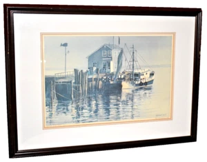 Impresión enmarcada firmada #011/500 Milan Melicharek "Gloucester Harbor" - Imagen 1 de 7