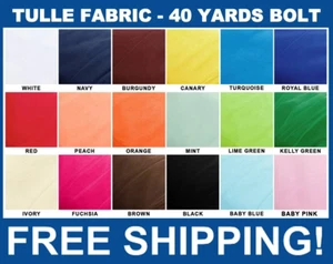 Premium Tulle Fabric - 54" Wide x 40 Yard Bolt - for Weddings, Party, Decoration - Picture 1 of 19