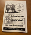 INSTRUCTIONS ONLY_____ 1954 BEAT THE CLOCK CBS TV GAME BY LOWELL TOY CORP N.Y.C