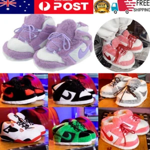 Women Men Winter Slippers Plush Lined Warm Indoor / Outdoor House Shoes Sneaker - Picture 1 of 34