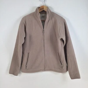Target womens jacket size 10 fleece zip netural beige collar 053356 - Picture 1 of 9