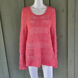 Nuevo Suéter Tejido CHICO'S Coral Encaje Talla 3 o US 16 XL Mezcla Algodón - Imagen 1 de 4