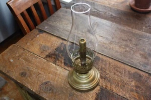 Brass Candle Holder with Hurricane - Picture 1 of 8