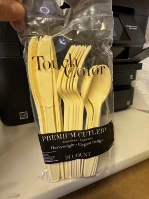 Ivory Heavy Duty Premium Cutlery Plastic Assortment 24ct. Party Supply New!!! - Image 1 of 2