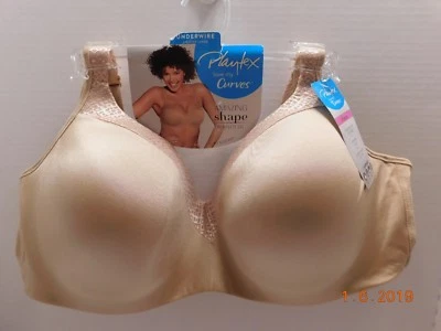 Playtex Love My Curves Amazing Shape Bra Size 40 DDD Nude 4823 NWT - Image 1 of 3
