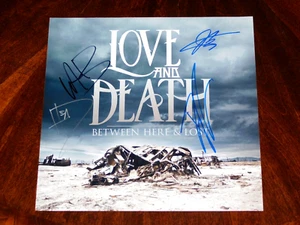 LOVE AND DEATH BAND SIGNED X4 BETWEEN HERE & LOST 12X12 PHOTO KORN BRIAN WELCH!! - Picture 1 of 1