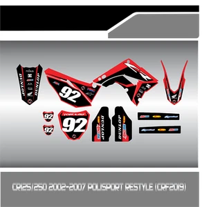 KIT DE GRÁFICOS CR125/250 2002-2007 SEMI PERSONALIZADO POLISPORT RESTYLE KIT - Imagen 1 de 1