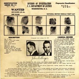 John Dillinger Wanted Poster Photo American Gangsters 8x8 and/or 12x12 - Picture 1 of 1