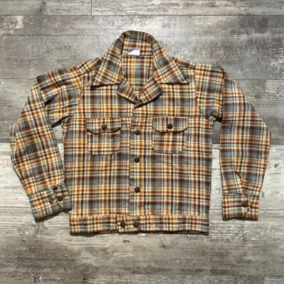 Chaqueta Vaquera Western Vintage Años 80 Billy The Kid Niños Talla 12 Botón Cuadros Rara Foto 1 de 4