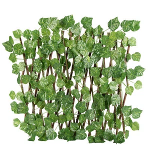 Simulation Fence Fence Telescopic Fence Flowers Green Leaves W7Z2 - Picture 1 of 6
