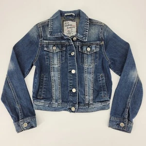 Ruum Blue Denim Jean Jacket Size Small or 7/8 Girls Button Front Classic Trucker - Picture 1 of 16