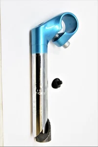 22.2mm SHORT 40mm REACH HANDLEBAR STEM ADULT or CHILDS BIKE CHROME AND BLUE - Picture 1 of 2