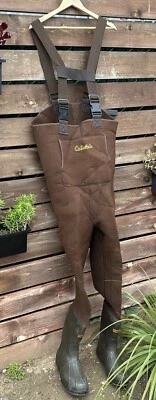 Cabela's Neoprene thinsulate insulated chest waders felt sole boots size 11 - Image 1 of 4