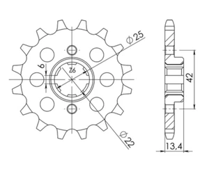 525 Tooth 16 Step Sprocket for Honda CMX C Rebel 450 44 hp 1986 1987 1988 - Picture 1 of 3