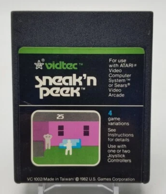 Sneak'n Peek (Atari 2600, 1982) Vidtec U.S. Games Cartridge Cart Only VC 1002 - Image 1 of 4