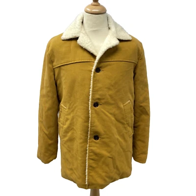 'Deep Cove' Shearling Style Mustard Colour Coat Made In New Zealand          L13 - Image 1 of 4