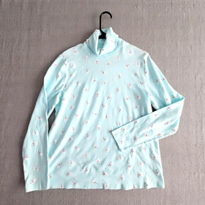 Suéter Ciervo Blanco Para Mujer Talla XL 16/18 Azul Hielo Copos de Nieve y Oso Polar Foto 1 de 4