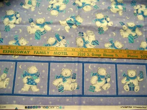 TELA DE ALGODÓN DE 1 YARDA BTY CON ESTAMPADO BORDE DE OSOS CRANSTON 1 YARDA BTY - Imagen 1 de 1