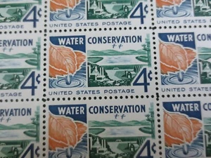 Doc SC# 1150 WATER CONSERVATION 4¢ 1960 Sheet of 50 MNH - Picture 1 of 5