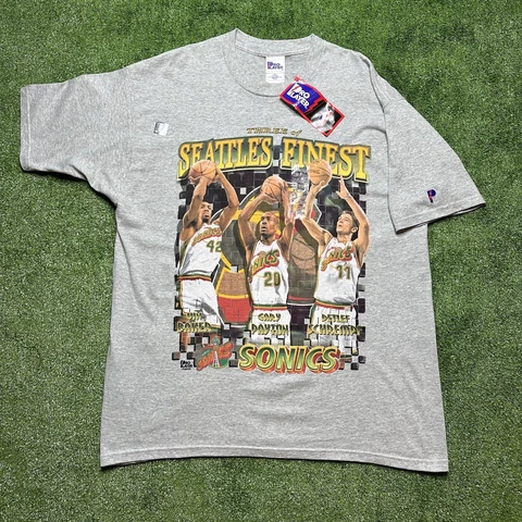 Vintage Seattle SuperSonics Gary Payton, Baker And schrempf Player Tee Cover