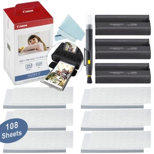 Canon KP-108IN Color Ink/Paper Set for SELPHY CP910 CP1300 CP1500- 108 Sheet Kit - Picture 1 of 4