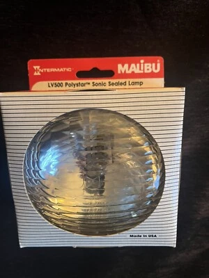 INTERMATIC NOS MALIBU Lamp Polystar Round LV500 Sonic Sealed Light Bulb Made in USA 12 Volt