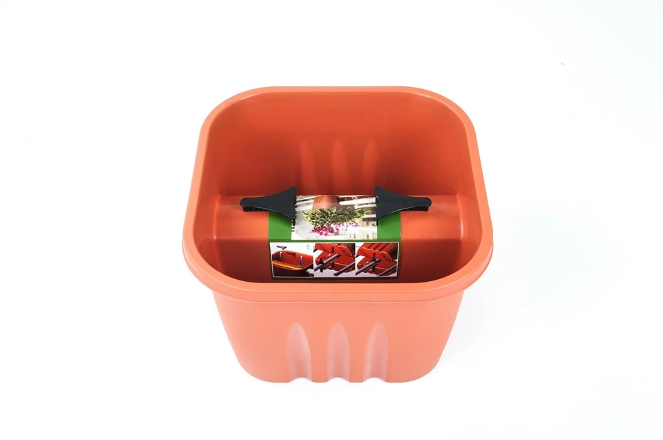 2x Blumentopf für den Balkon Pflanztopf Balkongeländer Blumenkasten Blumen Topf  - Bild 1 von 1