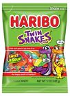 Haribo of America Twin Snakes Gummi Candy Sweet & Sour Flavors 5 Ounce (12-Bags)