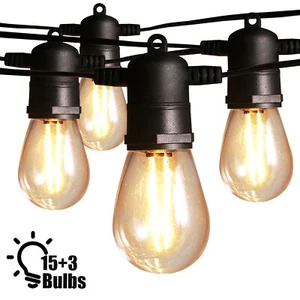 48FT String Patio String Dimmable 15 Socket Z8U9 G7G1 - Picture 1 of 8